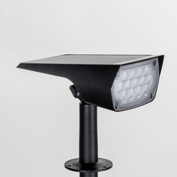 Reflektor solarny LED Helier firmy Prios, 49 cm, czarny, szpikulec do ziemi PRIOS, czarny, tworzywo sztuczne, nowoczesny