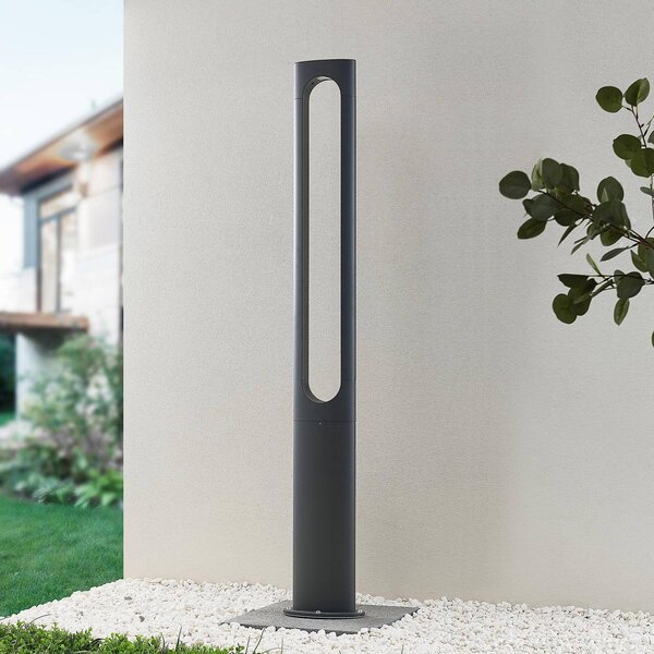 Lucande Dovino latarnia ogrodowa LED, 150 cm, czarny, aluminium, nowoczesny