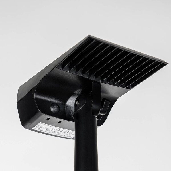 Reflektor solarny LED Helier firmy Prios, 49 cm, czarny, szpikulec do ziemi PRIOS, czarny, tworzywo sztuczne, nowoczesny