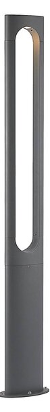 Lucande Dovino latarnia ogrodowa LED, 150 cm, czarny, aluminium, nowoczesny