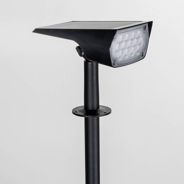 Reflektor solarny LED Helier firmy Prios, 49 cm, czarny, szpikulec do ziemi PRIOS, czarny, tworzywo sztuczne, nowoczesny