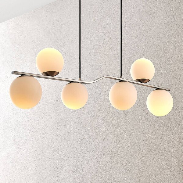 Lampa wisząca Avalyn Lindby, możliwość ściemniania, aluminiowy / szary / cynkowy, salon / jadalnia, szkło, nowoczesny