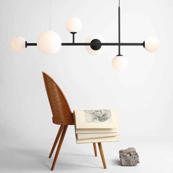 Lampa wisząca Dione ALDEX, możliwość ściemniania, czarny, salon / jadalnia, metal, nowoczesny