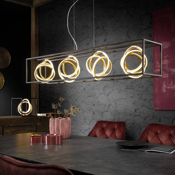FISCHER & HONSEL Lampa wisząca Gisi, możliwość ściemniania, czarny, salon / jadalnia, metal, nowoczesny