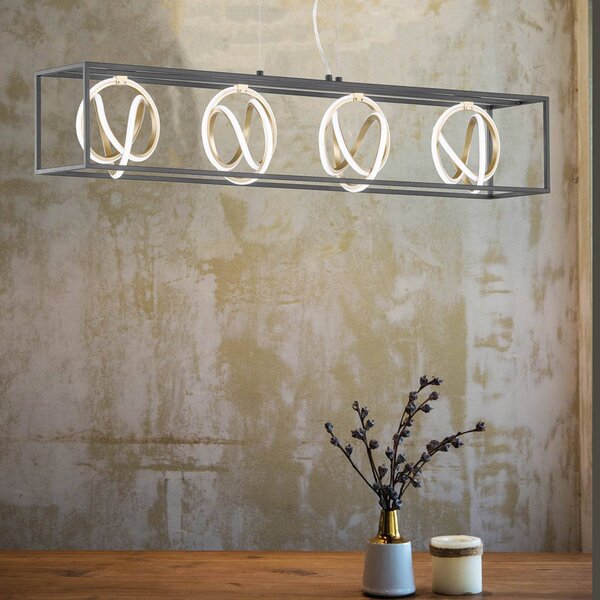 FISCHER & HONSEL Lampa wisząca Gisi, możliwość ściemniania, czarny, salon / jadalnia, metal, nowoczesny