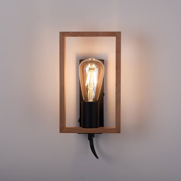 JUST LIGHT. GmbH Kinkiet Frame, możliwość ściemniania, jasne drewno, salon / jadalnia, drewno