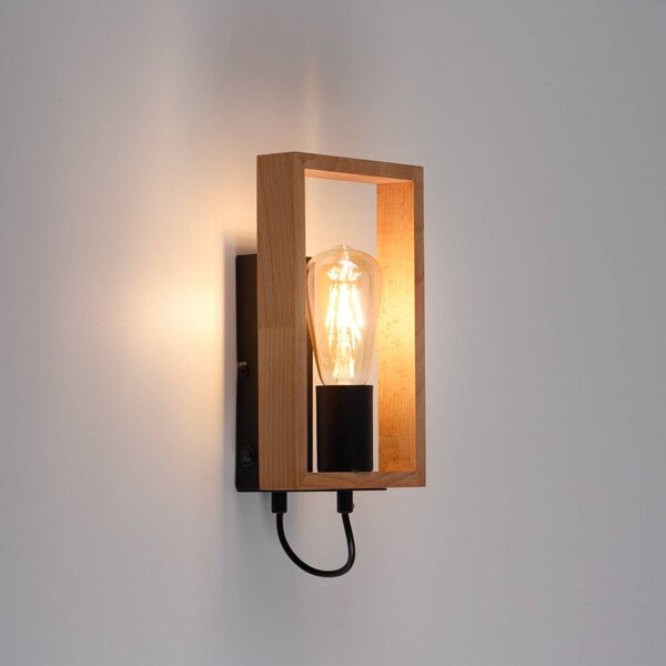 JUST LIGHT. GmbH Kinkiet Frame, możliwość ściemniania, jasne drewno, salon / jadalnia, drewno