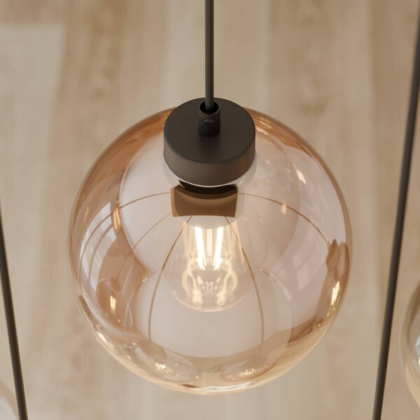 Lampa wisząca szklana Cubus TK Lighting, możliwość ściemniania, przezroczysty / transparentny, salon / jadalnia, szkło, nowoczesny