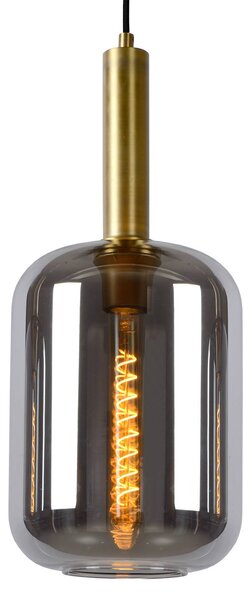 Lucide Lampa wisząca szklana Joanet, możliwość ściemniania, aluminiowy / szary / cynkowy, salon / jadalnia, szkło