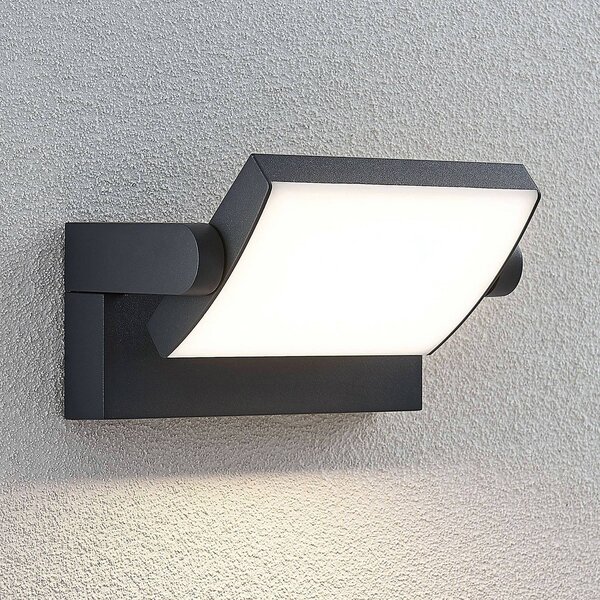 Kinkiet zewnętrzny LED Sherin Lindby, czarny, aluminium, nowoczesny