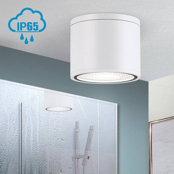 ORION Spot sufitowy LED Sputnik IP65 Ø 14,5 cm biały, biały / opal, łazienka, aluminium, nowoczesny