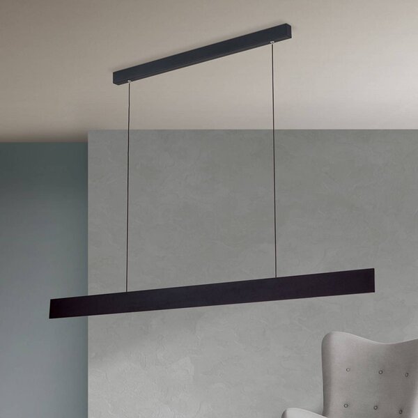 ORION Lampa wisząca Gideon, możliwość ściemniania, czarny, salon / jadalnia, aluminium, nowoczesny