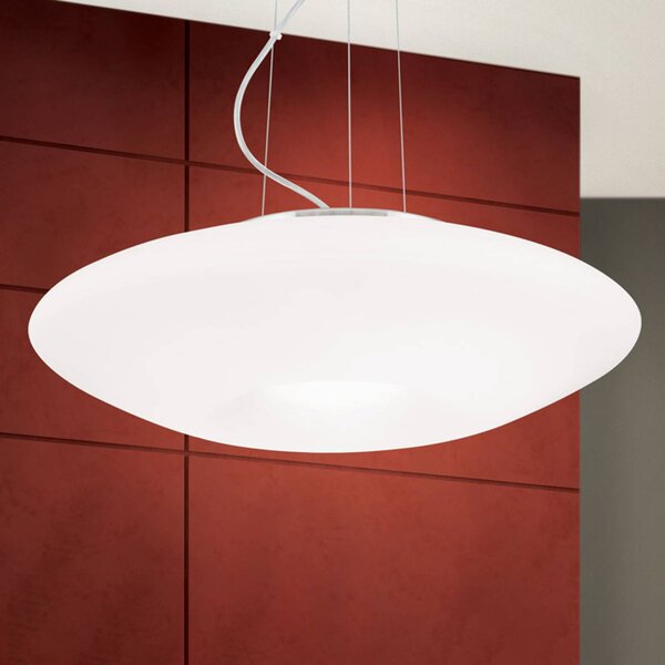 ORION Lampa wisząca szklana Blanc, możliwość ściemniania, biały / opal, salon / jadalnia, szkło, nowoczesny