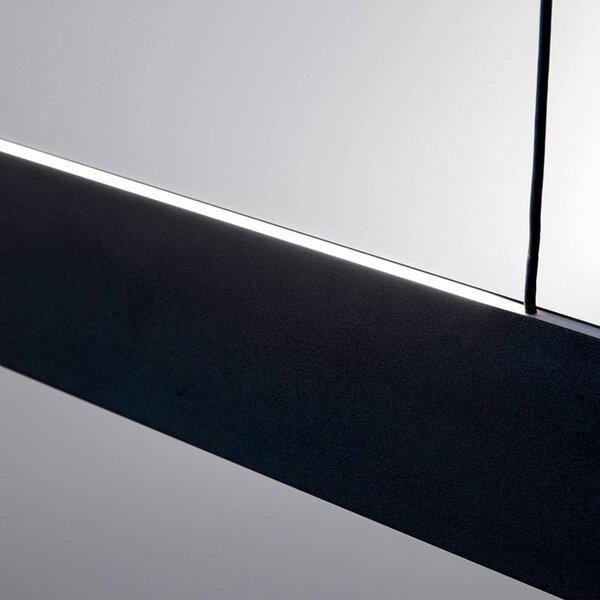 ORION Lampa wisząca Gideon, możliwość ściemniania, czarny, salon / jadalnia, aluminium, nowoczesny