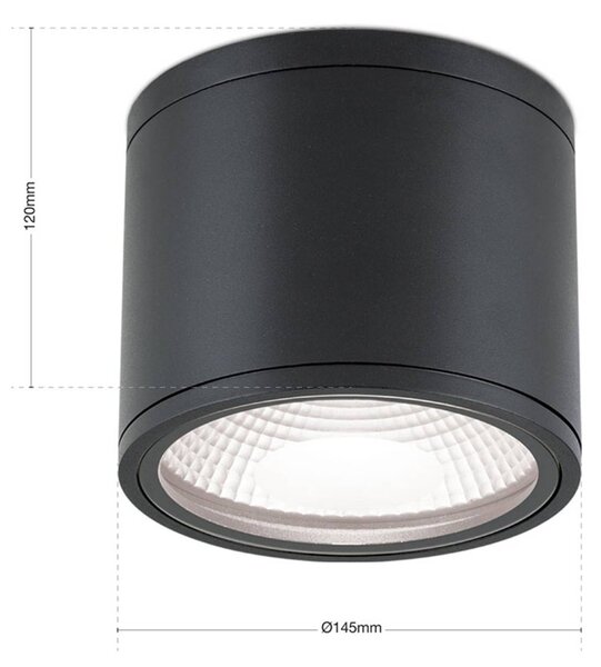 ORION Reflektor LED Sputnik IP65 Ø 14,5 cm czarny, czarny, łazienka, aluminium, nowoczesny