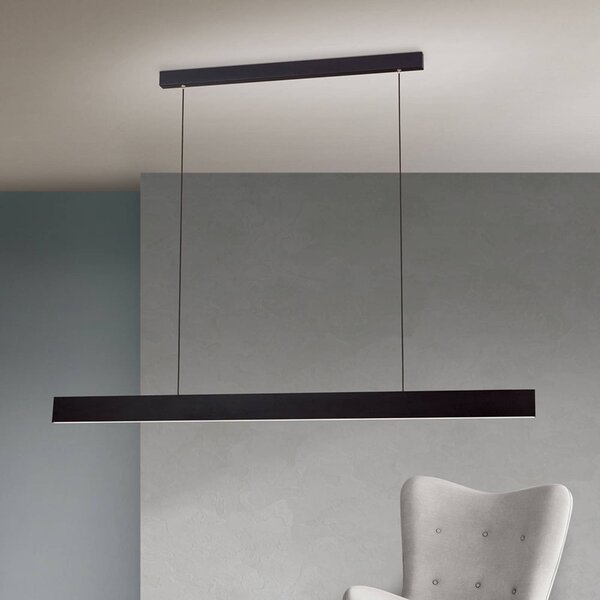 ORION Lampa wisząca Gideon, możliwość ściemniania, czarny, salon / jadalnia, aluminium, nowoczesny