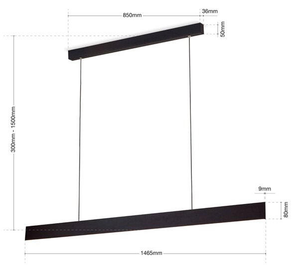 ORION Lampa wisząca Gideon, możliwość ściemniania, czarny, salon / jadalnia, aluminium, nowoczesny