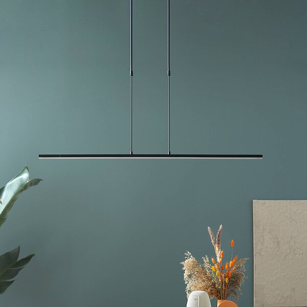 Steinhauer Lampa wisząca Zelena, możliwość ściemniania, czarny, salon / jadalnia, metal, nowoczesny