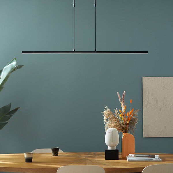 Steinhauer Lampa wisząca Zelena, możliwość ściemniania, czarny, salon / jadalnia, metal, nowoczesny