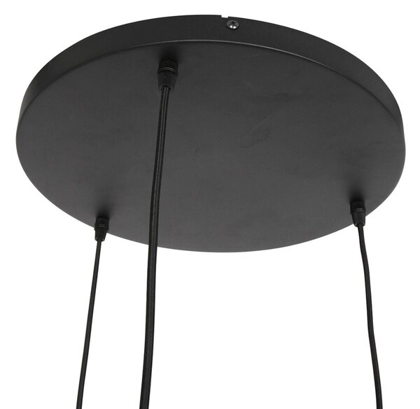 Steinhauer Lampa wisząca szklana Bollique, możliwość ściemniania, czarny, salon / jadalnia, metal, nowoczesny