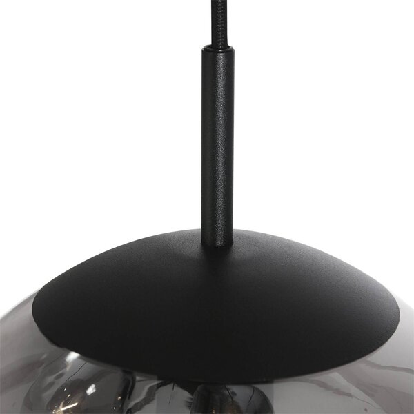 Steinhauer Lampa wisząca szklana Bollique, możliwość ściemniania, czarny, salon / jadalnia, metal, nowoczesny