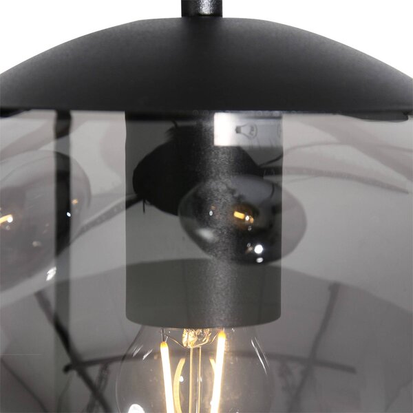 Steinhauer Lampa wisząca szklana Bollique, możliwość ściemniania, czarny, salon / jadalnia, metal, nowoczesny