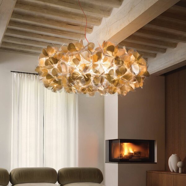 Slamp Lampa wisząca designerska Clizia Mama Non Mama, możliwość ściemniania, mosiężny / złoty, salon / jadalnia, tworzywo sztuczne, design