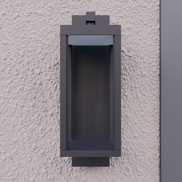 Kinkiet zewnętrzny LED Ferdinand Lucande, aluminiowy / szary / cynkowy, aluminium, nowoczesny