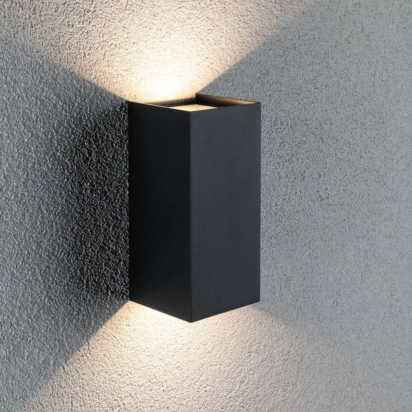 Paulmann Kinkiet zewnętrzny LED Flame, czarny, aluminium, nowoczesny