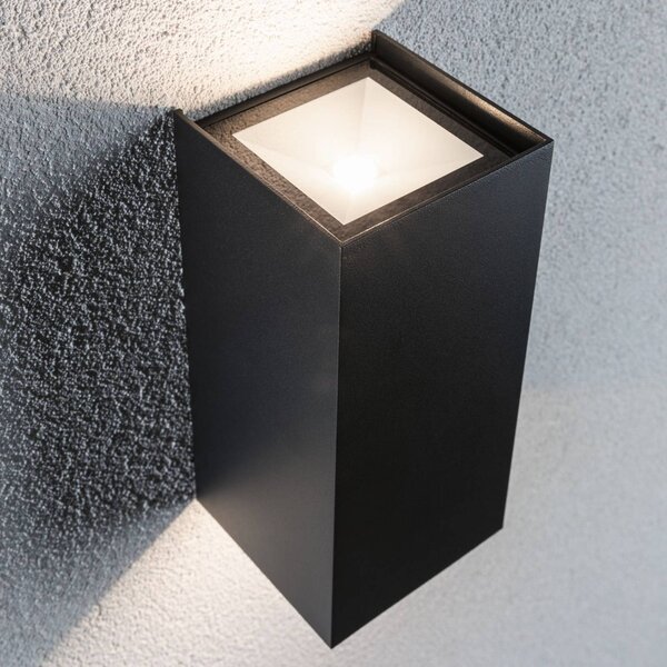 Paulmann Kinkiet zewnętrzny LED Flame, czarny, aluminium, nowoczesny