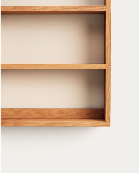 Wisząca szafka łazienkowa z litego drewna tekowego z lustrem 50x70 cm Plubia – Kave Home
