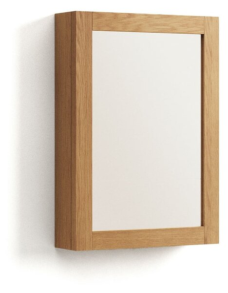 Wisząca szafka łazienkowa z litego drewna tekowego z lustrem 50x70 cm Plubia – Kave Home
