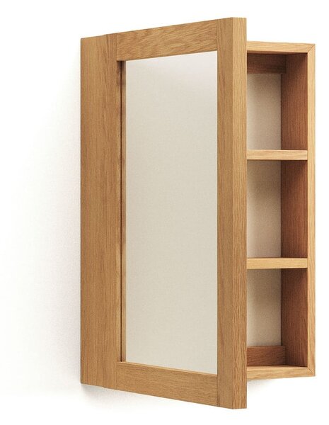 Wisząca szafka łazienkowa z litego drewna tekowego z lustrem 50x70 cm Plubia – Kave Home