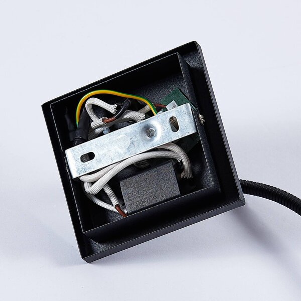 Kinkiet LED Mayar Lindby, czarny, sypialnia, metal, nowoczesny
