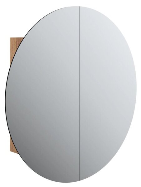 Szafka łazienkowa z lustrem i LED, dąb, 54x54x17,5 cm