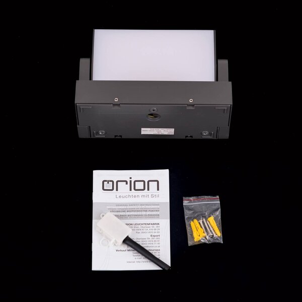 ORION Kinkiet zewnętrzny LED Ginger, czarny, aluminium, nowoczesny