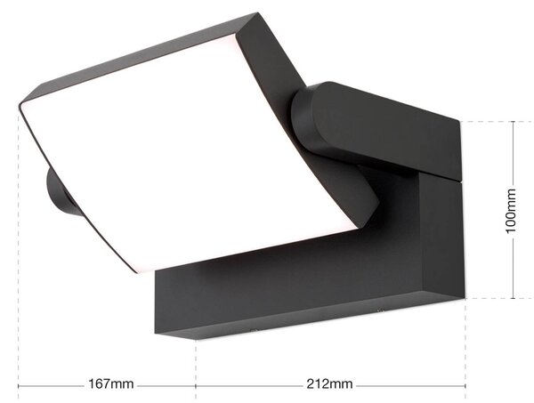 ORION Kinkiet zewnętrzny LED Ginger, czarny, aluminium, nowoczesny