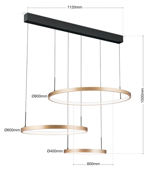 ORION Lampa wisząca Sphere, możliwość ściemniania, czarny, salon / jadalnia, metal, nowoczesny