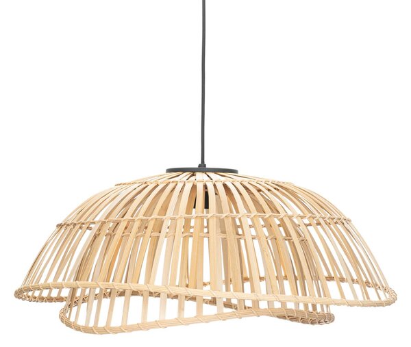 Lampa wisząca Ilajus Lindby, możliwość ściemniania, jasne drewno, salon / jadalnia, bambus, skandynawski