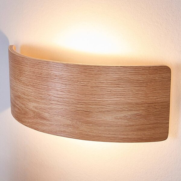 Kinkiet Rafailia Lindby, ciemne drewno, salon / jadalnia, drewno, dworkowy / rustykalny