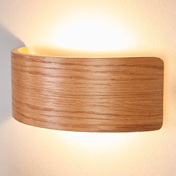 Kinkiet Rafailia Lindby, ciemne drewno, salon / jadalnia, drewno, nowoczesny