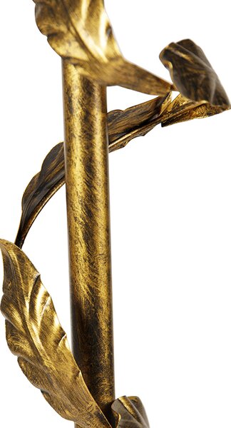 Lampa podłogowa złota z pomarańczowym kloszem i złotym wnętrzem 50 cm - Linden