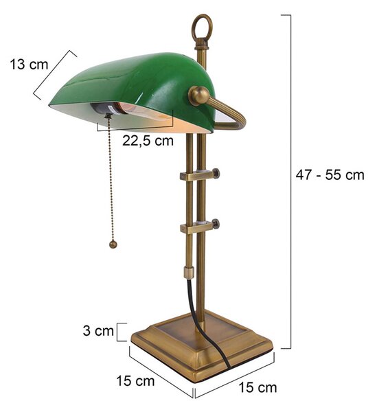 Steinhauer Lampa stołowa Ancilla, brązowy / mosiężny, biuro, metal
