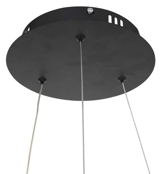 Steinhauer Lampa wisząca Ringlux, możliwość ściemniania, czarny, salon / jadalnia, metal, nowoczesny