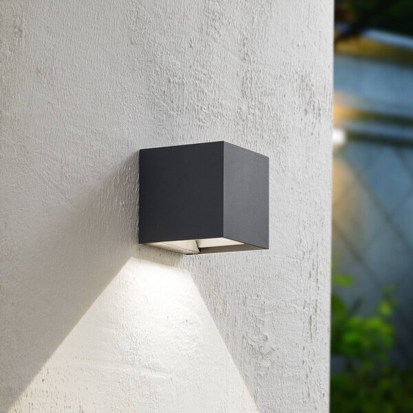 Kinkiet solarny LED Prios Lius, wysokość 15 cm, czujnik ruchu Lius PRIOS, czarny, aluminium, nowoczesny