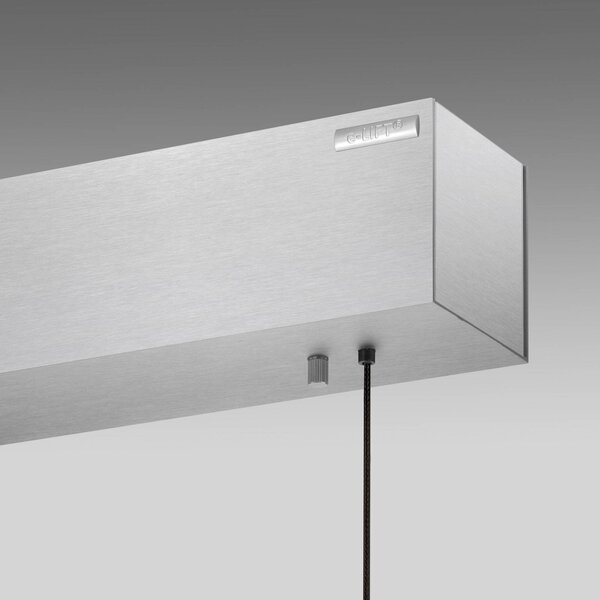 PURE Lampa wisząca E-Motion, możliwość ściemniania, aluminiowy / szary / cynkowy, salon / jadalnia, aluminium, nowoczesny