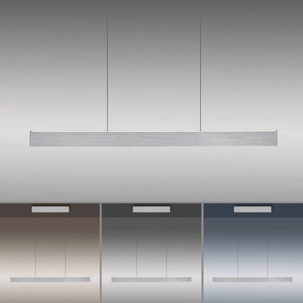 PURE Lampa wisząca E-Motion, możliwość ściemniania, aluminiowy / szary / cynkowy, salon / jadalnia, aluminium, nowoczesny