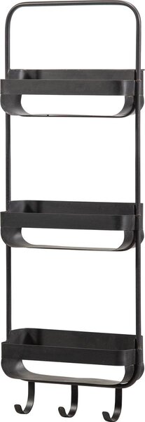 Metalowa półka do łazienki RAKKA 81x31 cm, czarna z patyną