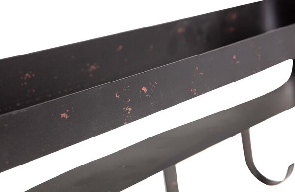 Metalowa półka do łazienki RAKKA 81x31 cm, czarna z patyną