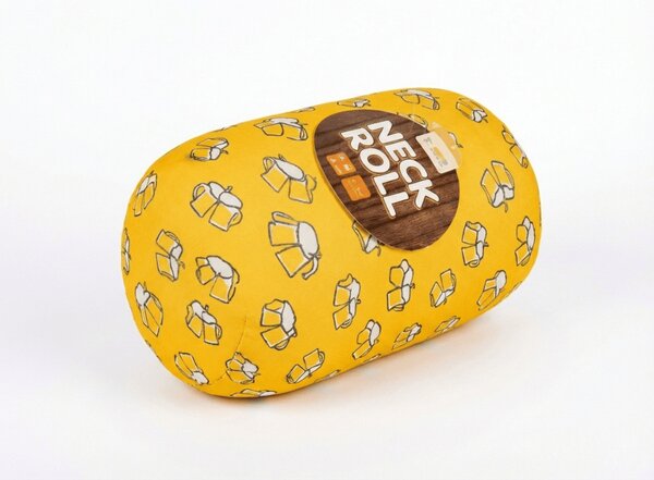 Poduszka podróżna BEER NECK ROLL 30x15 cm, żółta